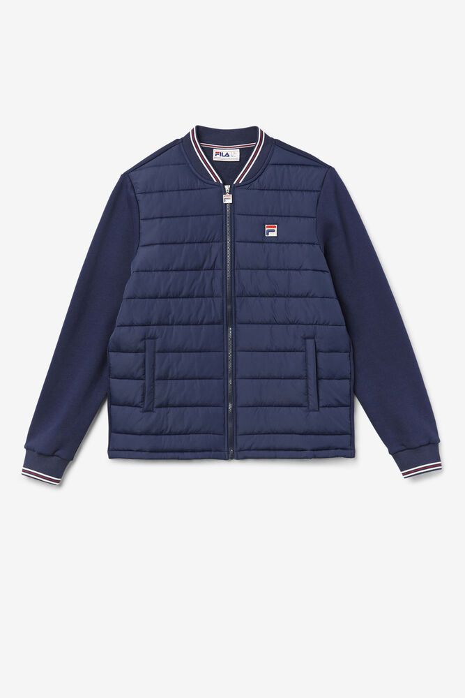 Fila Jacket Marco Puffer Mens Navy - India QIC-567189